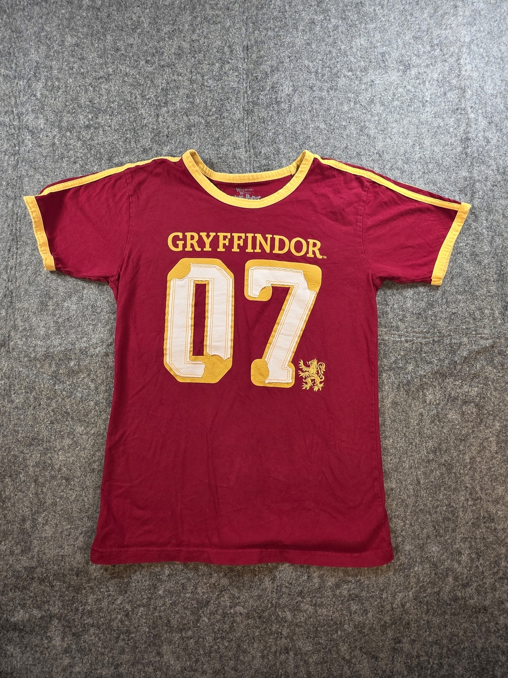 Warner Bros. Gryffindor Red and Yellow Short Sleeve Tee